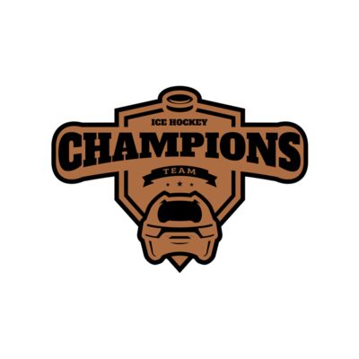 Champions Team Ice Hockey logo template Thumbnail